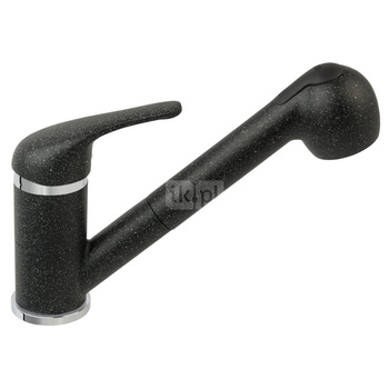 Bateria zlew. FERRO FREYA, grafit, stojąca, z wyciąganym natryskiem