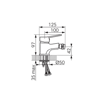 Bateria bidetowa FERRO ISSO, chrom