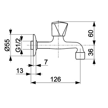 Zawór wypływowy umywalkowy ścienny z napowietrzaczem 