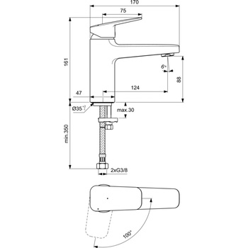CERAPLAN BATERIA UMYWALKOWA H90 RMTD BS 5L