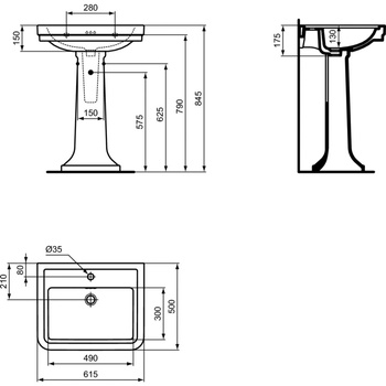 CALLA UMYWALKA 61.5X50 1TH OF WHT