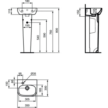 IS I.LIFE A Umywalka 35 LH BXD