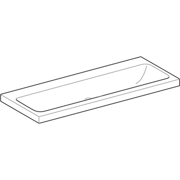 Umywalka GEBERIT iCon Light 2-stanowiskowa prostokątna, biała, 1200mm, bez otworu na baterię, bez odpływu przelewowego, półka od ściany