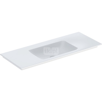 Umywalka GEBERIT ONE prostokątna, biała / KeraTect, 1200mm, bez otworu na baterię, nakładany od góry, bez odpływu przelewowego, półki z obu stron