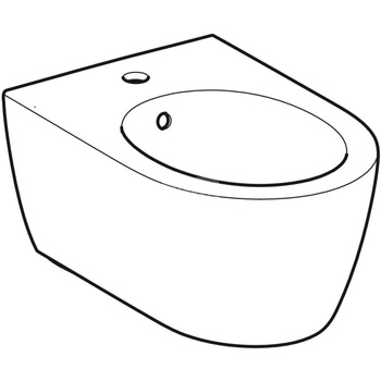 Bidet wiszący Geberit iCon, ukryte mocowania: T=53cm, Przelew=Widoczny, Biały / Matowy