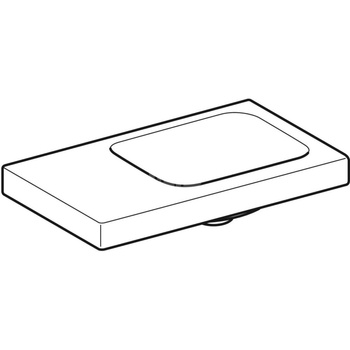 Umywalka GEBERIT iCon Light prostokątna, biała, 530mm, bez otworu na baterię, bez odpływu przelewowego, półka z lewej