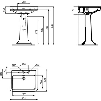 CALLA UMYWALKA 61.5X50 3TH OF WHT