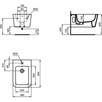 BLEND CUBE BIDET WISZĄCY HF BXD SILK WHI