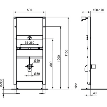 PROSYS RAMA MONTAŻOWA DO PISUARU