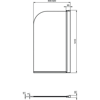 CONNECT EKRAN DO WANNY 80 CM ZAOKRĄGLONY