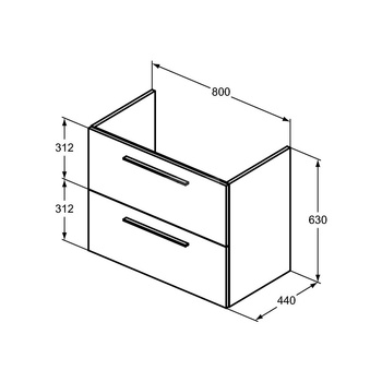 I.LIFE A SZAFKA 2 DRWS 80CM SBGE MTT