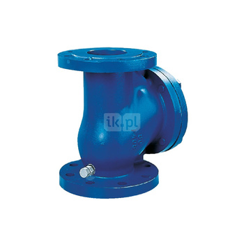 Zawór zwrotny kołnierzowy, zamknięcie kulowe do instalacji ciśnieniowych, system umożliwiający podniesienie kuli, typ 418D, Pnom 1,0 MPa, DN 65