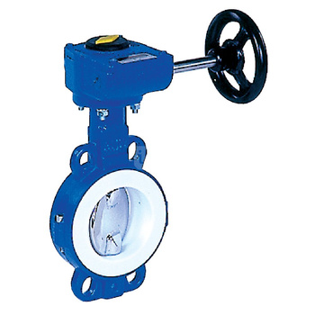 Przepustnica bezkołnierzowa LYCENE z napędem ręcznym przekładnią ślimakową DN 50