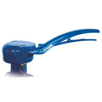 Dźwignia ręczna wykonana z żeliwa sferoidalnego epoksydowanego, 10-cio położeniowa z możliwością założenia blokady DN 250