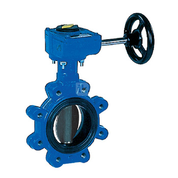 Przepustnica z otworami gwintowanymi SYLAX GAS z przekładnią ślimakową, dysk: GGG40 powl. poliamidem, wykładzina: NBR, korpus: GGG40 epoksyd., Pnom 0,6 MPa, tmax=60 st.C DN100