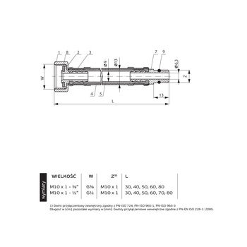 Wąż przyłączeniowy elastyczny PERFEXIM PHA-9145/C DN8, GW x GZ, 1/2'' x M10, długość 400 mm