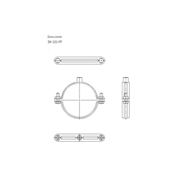 Obejma mocująca tryskaczowa NICZUK DN 115-124 mm 120-PP (ocynk galwaniczny)