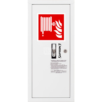 Hydrant DN 52 zawieszany boczny ze zwijadłem, wąż 15 m, zamek patent, RAL 9003 lewy