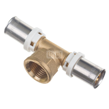 Trójnik QIK XPRT zaprasowywany, mosiądz 26mm x 3/4''x 26mm (ZZ x GW x ZZ)