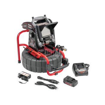 System kamery SeeSnake Compact M40 z cyfrowym monitorem rejestrującym CS6x VERSA, 1 akumulatorem 18 V 4,0 Ah i 1 ładowarką