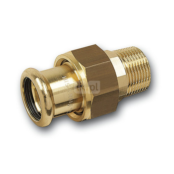 Śrubunek SANHA PURAPRESS trzyczęściowy, miedź, 22 mm x 3/4'' (zw x GZ)