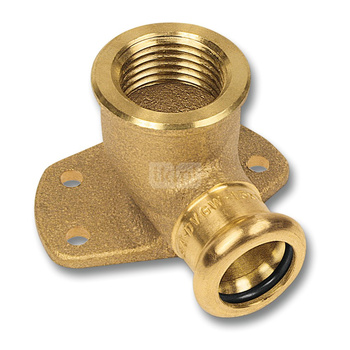 Kolano 90' SANHA PURAPRESS ścienne uniwersalne, brąz, 22 mm x 3/4'' (zw x GW)