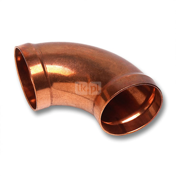 Łuk 90' SANHA 3KM, miedź, 76,1 mm (lut wewnętrzny x lut wewnętrzny)