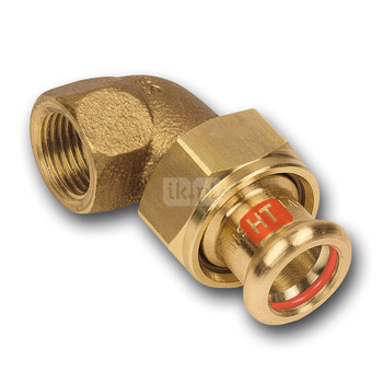 Śrubunek 45' SANHA Press Solar trzyczęściowy, miedź, 42 mm x 1 1/2'' (zw x GW)