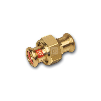 Śrubunek SANHA Press Solar trzyczęściowy, miedź, 28 mm (zw x zw)