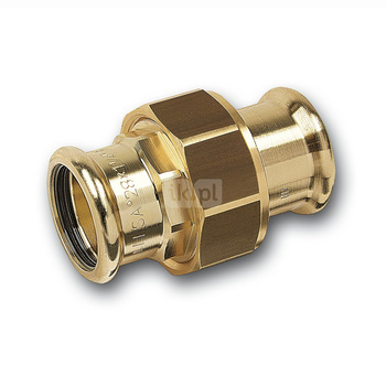 Śrubunek SANHA PURAPRESS trzyczęściowy, miedź, 42 mm (zw x zw)