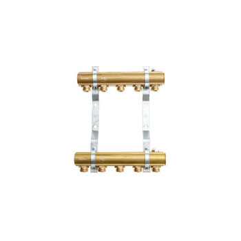 Rozdzielacz mosiężny do CO z nyplami - QIK Optimo III RMS-5-50 - 4 sekcje