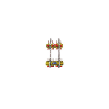 Rozdzielacz do ogrzewania podłogowego GIACOMINI R553F 12-obieg. mosiądz 1'' x eurocono 3/4'' + przepływomierz + termostat