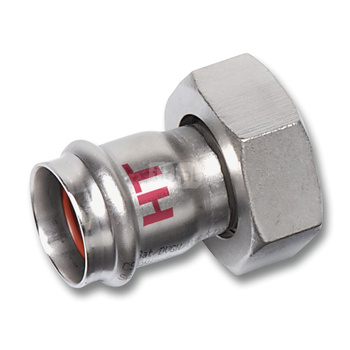 Półśrubunek SANHA NiroSan Press Industry dwuczęściowy, stal nierdzewna, 42 mm x 2'' (zw x nz)