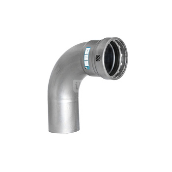 Łuk 90' SANHA Heavy Steel Press, stal (cynk/nikiel), 1 1/2'' (zw x GW)