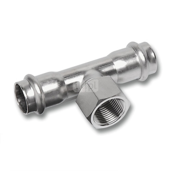 Trójnik SANHA NiroSan Press stal nierdzewna 76,1 mm x 1'' x 76,2 mm (zw x GW x zw)