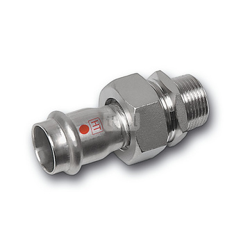 Śrubunek SANHA NiroTherm Industry z uszczelką trzyczęściowy, stal nierdzewna, 54 mm x 2'' (zw x GZ)