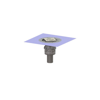 Wpust Practicus, DN70, odpł.pionowy, z nasadką Variofi i kratką szczel. / ramą nierdz. 120x120