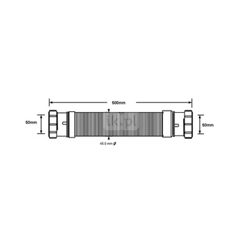 Złączka montażowa elastyczna L-500mm z końcówkami 2"x2"