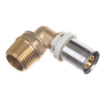 Kolano zaprasowywane 90' QIK XPRT, mosiądz, 1'' x 32 mm (GZ x złącze zaprasowywane)