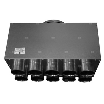 Rozdzielacz 10-króćcowy z odejściem DN 200, przelotowy