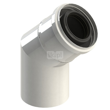 Kolano Concept By JEREMIAS 45' (pp) ZZ x ZW 60 x 100 mm powietrzno-spalinowe, kolor biały