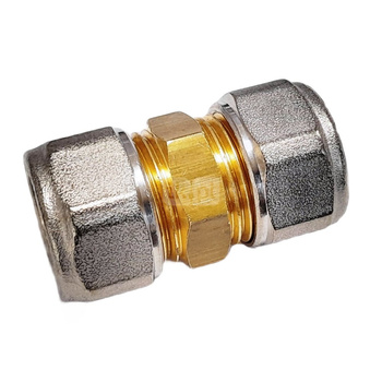 Złączka prosta skręcana QIK Do rur wielowarstwowych, mosiądz, 32 mm (złącze skręcane x złącze skręcane)