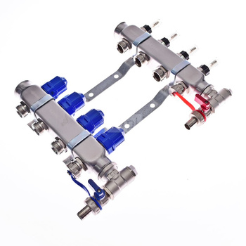 Rozdzielacz do ogrzewania podłogowego QIK Optimo MAGNET III - RNZT-2-50-M 12-obieg. inox GW 1'' x GZ 3/4'' + przepływomierz