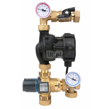 Grupa pompowa AFRISO BTU 502 AP nakrętka x nakrętka 1'' x 1'', z zaworem termostatycznym, z pompą obiegową AFRISO APH 160 15-7/130 mm