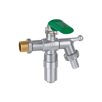 ICECAL - Zawór czerplny, kulowy z urządzeniem zabezpieczającym przed zamarzaniem 1/2" GZ x 3/4" GZ z króćcem do węża