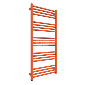 Grzejnik elektryczny TERMA FIONA ONE 530 x 1140 mm, kolor pomarańczowy drogowy RAL2009, moc 600 W, podłączenie E8, kabel spiralny z wtyczką 2,5m biały