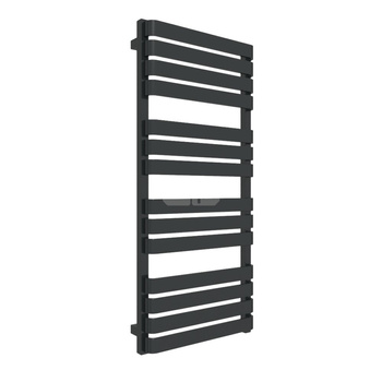 Grzejnik elektryczny TERMA WARP T ONE 500 x 1110 mm, kolor czarny jak kruk soft RAL9005, moc 600 W, podłączenie E8, kabel prosty bez wtyczki