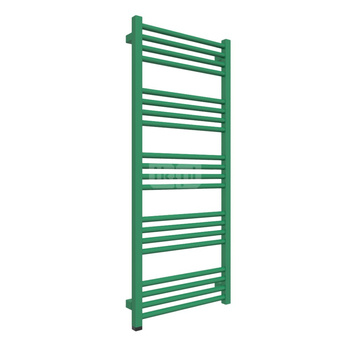 Grzejnik elektryczny TERMA FIONA ONE 480 x 1140 mm, kolor zielony ostrzegawczy RAL6024, moc 400 W, podłączenie E8, kabel spiralny z wtyczką 2,5m biały