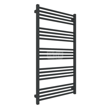 Grzejnik elektryczny TERMA FIONA ONE 630 x 1140 mm, kolor czarny jak kruk matowy RAL9005, moc 600 W, podłączenie E8, kabel prosty z wtyczką 1,5m czarny