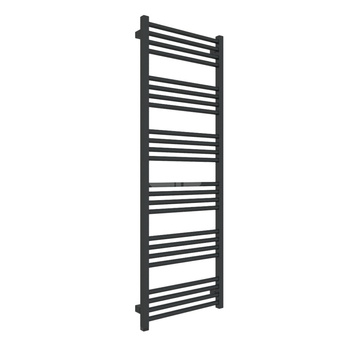 Grzejnik elektryczny TERMA FIONA ONE 480 x 1380 mm, kolor czarny jak kruk RAL9005, moc 600 W, podłączenie E1, kabel prosty bez wtyczki 1,5m